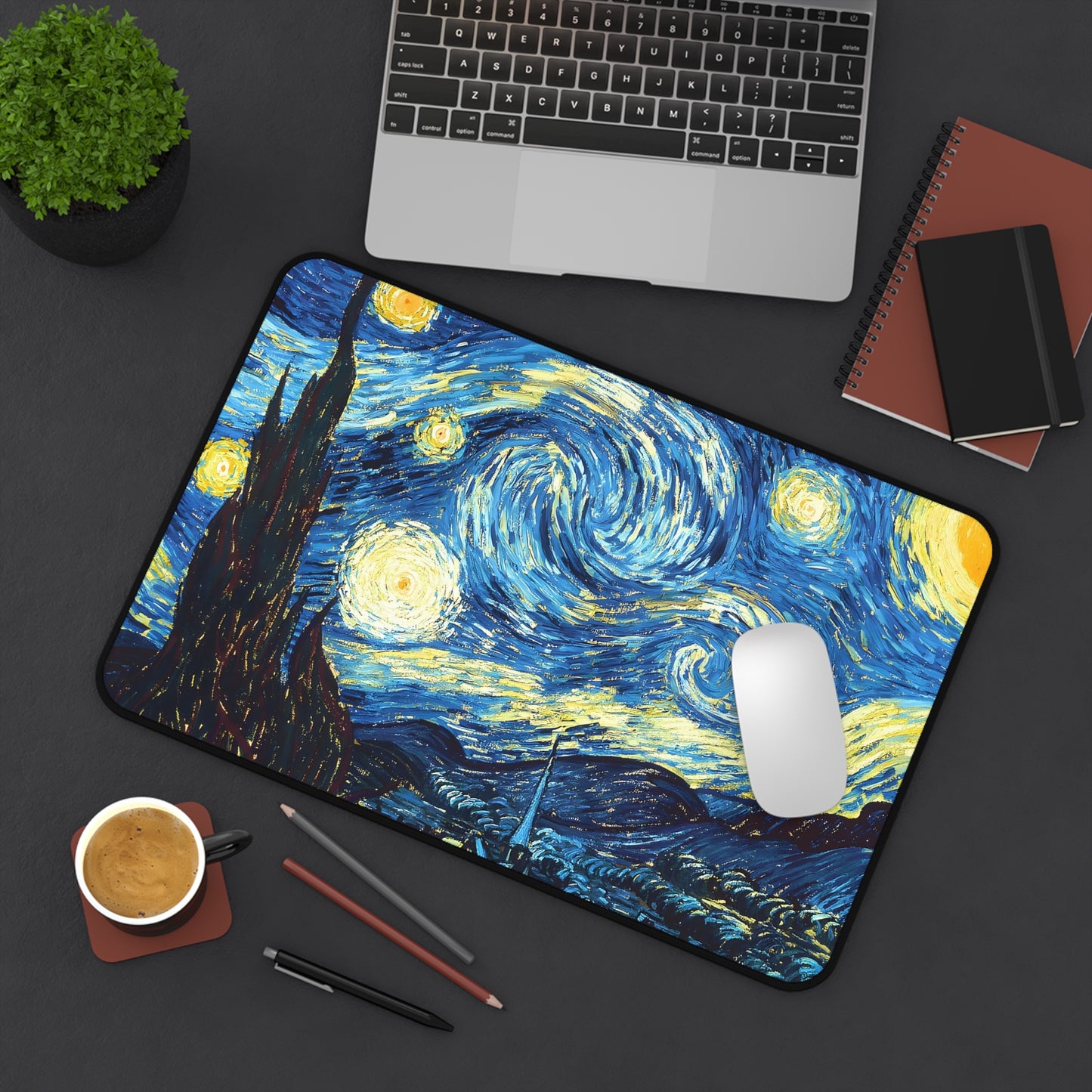 Mouse Pad Large Starry Night by Van Gogh