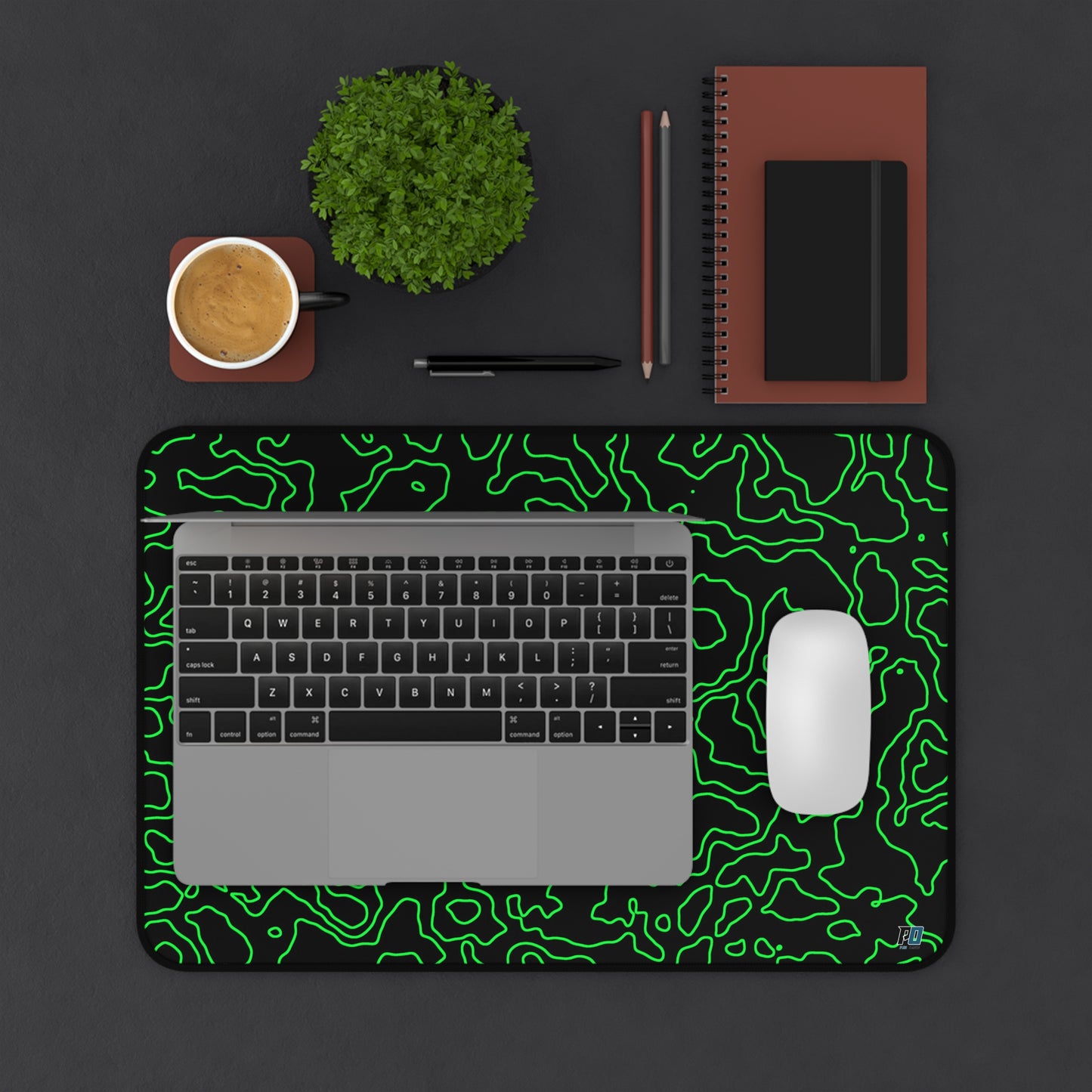 Desk Mat - Large Green and Black Mouse Pad