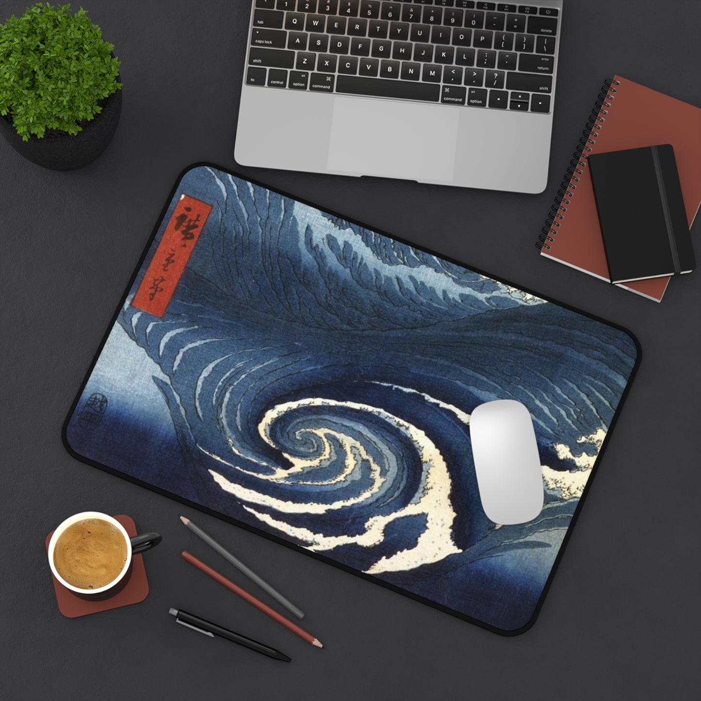 Japanese Ocean Art Large mouse pad.