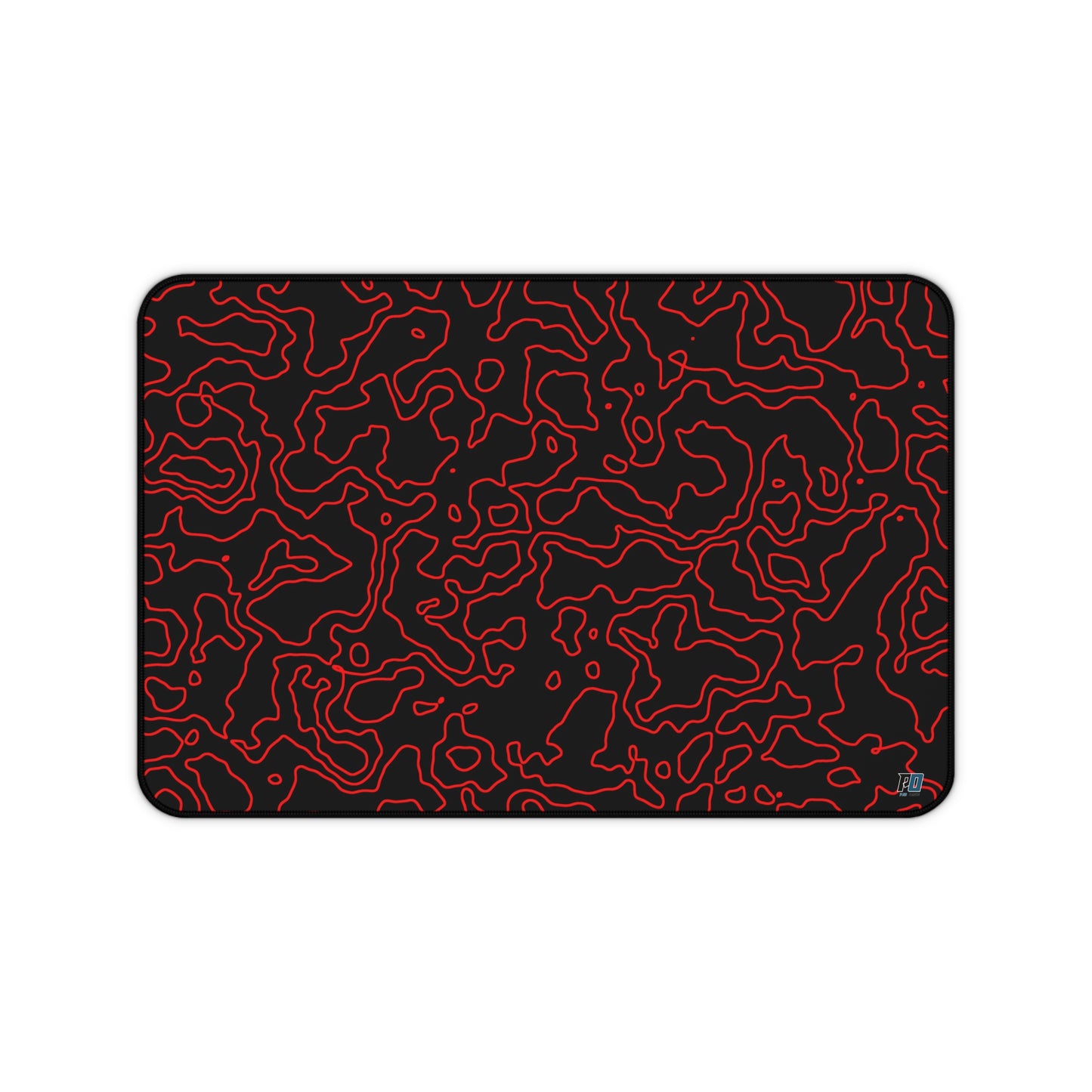 Desk Mat - Large Red and Black Topography Mouse Pad