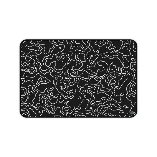 Mouse Pad Desk Mat Large White and Black Topography