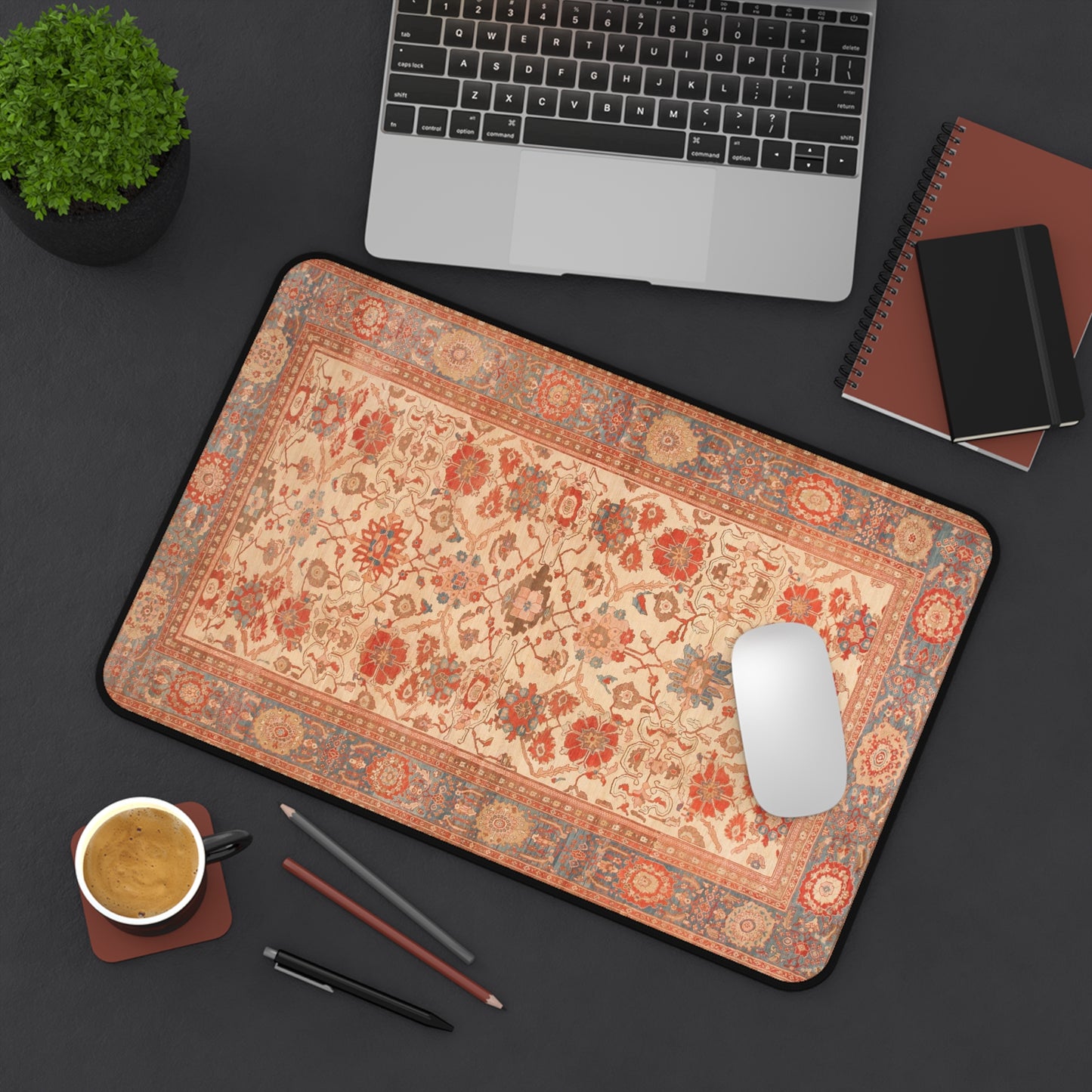 Retro Cultural Rug Large Mouse Pad